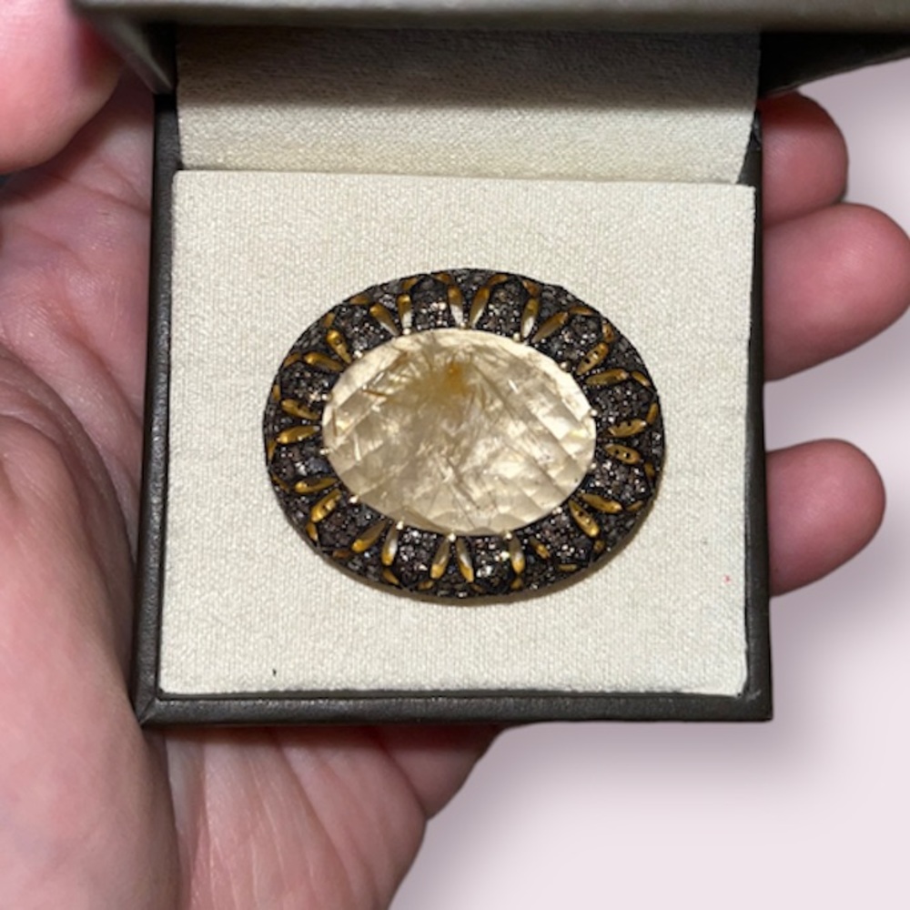 🔥HOST PICK🔥 Ross-Simons Yellow Quartz & Diamond Wide Ring